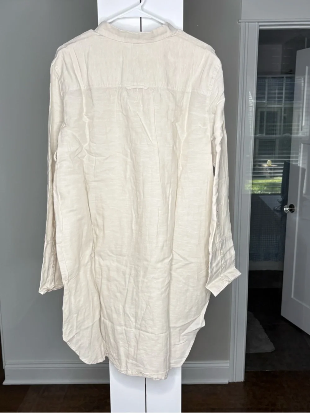 NWT J. Crew Relaxed-fit Beach Shirt Linen-Cotton Blend Sheer Flax